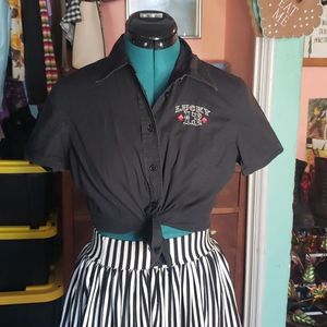 OG lucky 13 thirteen lady luck womens button down